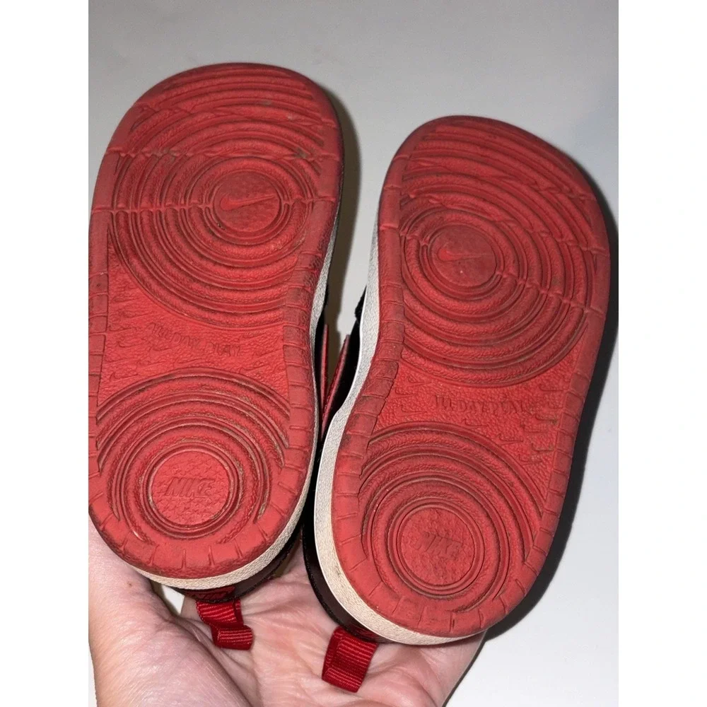 Nike Court Borough Low 2 Black University Red (TD) BQ5453-007 Size 7C